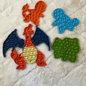 Pokemon Pop It Fidget Toy Bundle Charizard Squirtle Sensory Bubble Toys Lot